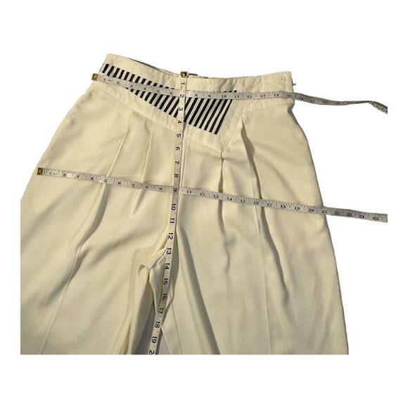 Sideffects Women’s Vintage light Cream pleated Ankle Pants Side zipper Size M - Picture 9 of 12